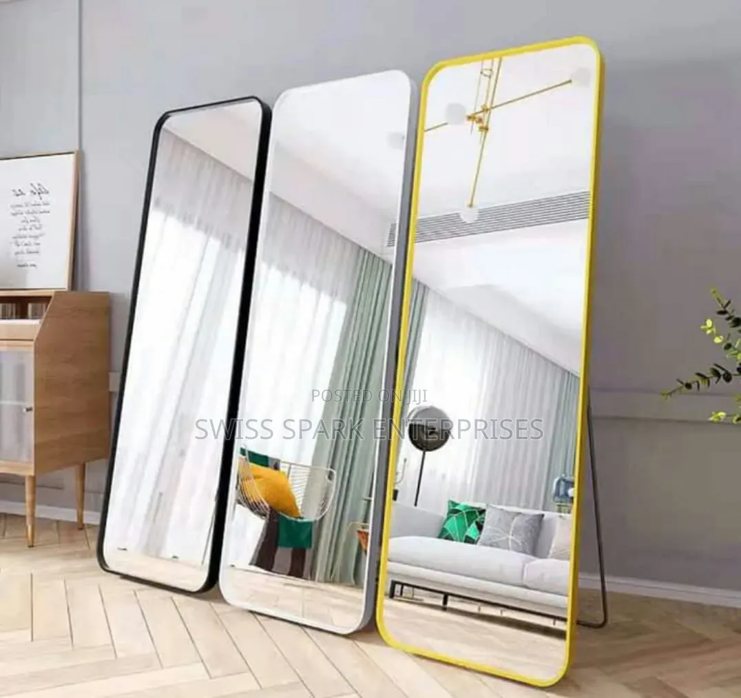 Modern Full-Length Standing Body Mirror With Metal Frame