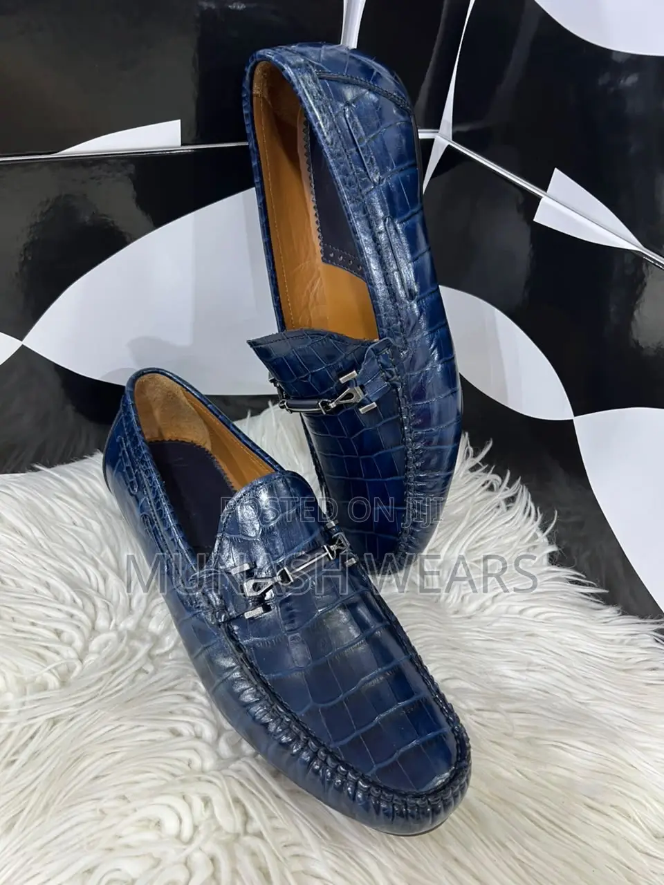Original Italian Blue Skin Leather Moreschi Shoe40-46