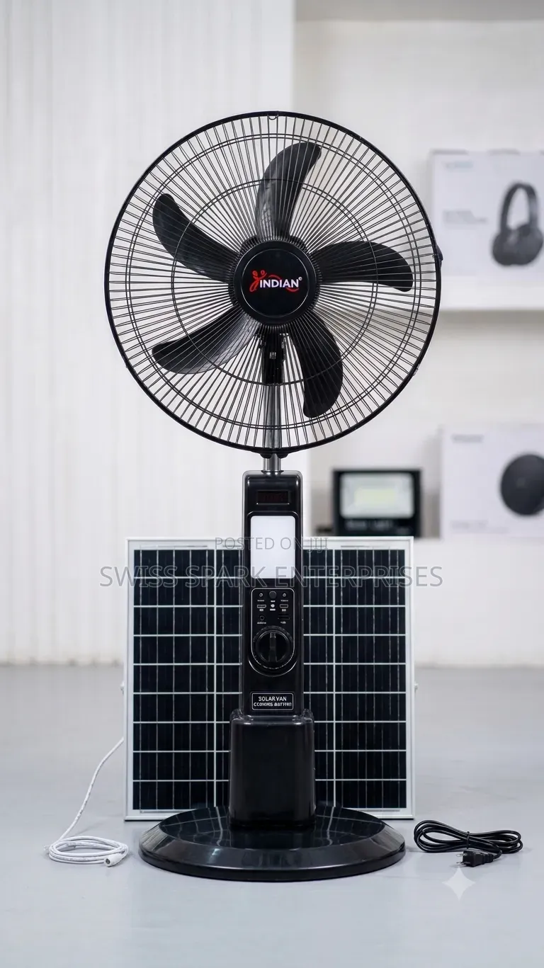 16" Solar Rechargeable Standing Fan (High-Capacity Lithium Battery