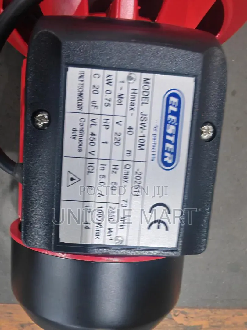 1Hp Elester Surface Water Pump. 100% Copper Coil