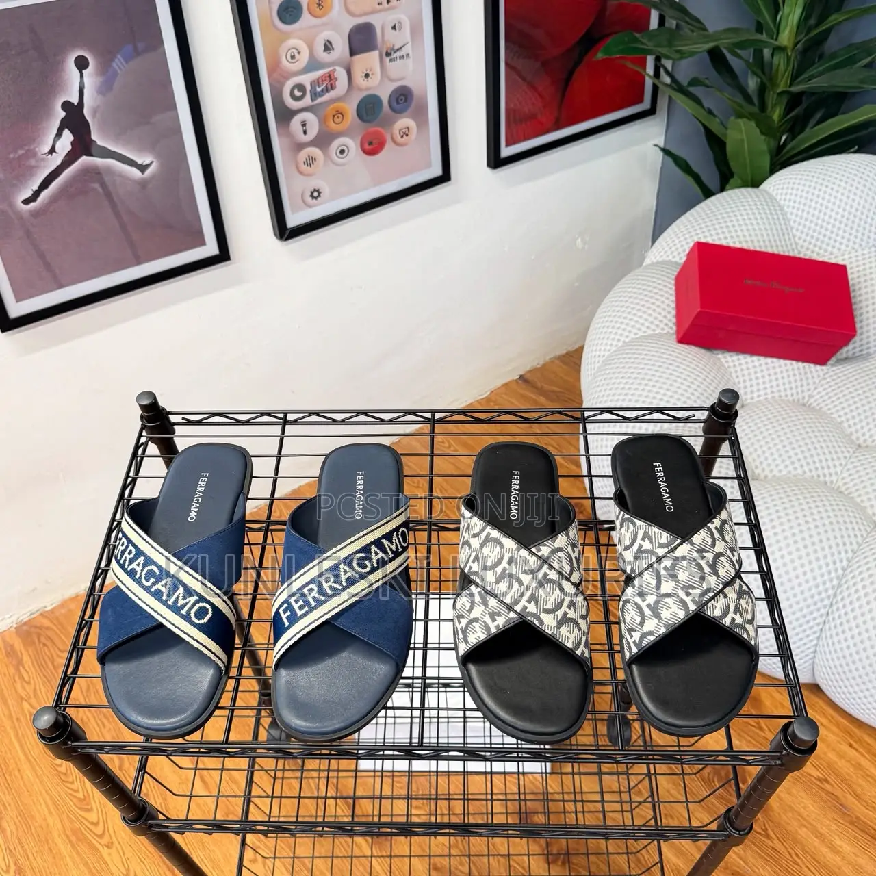 Original Salvatore Ferragamo Cross Slippers