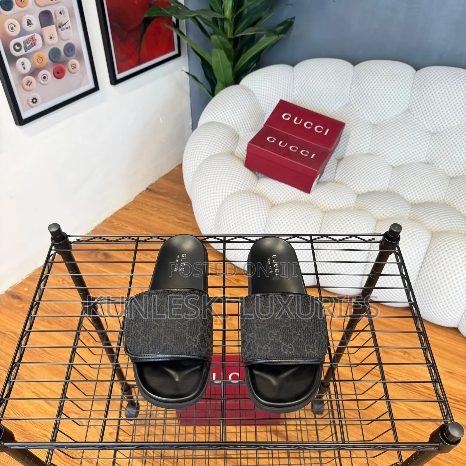 Original Gucci Print Plaster Slides