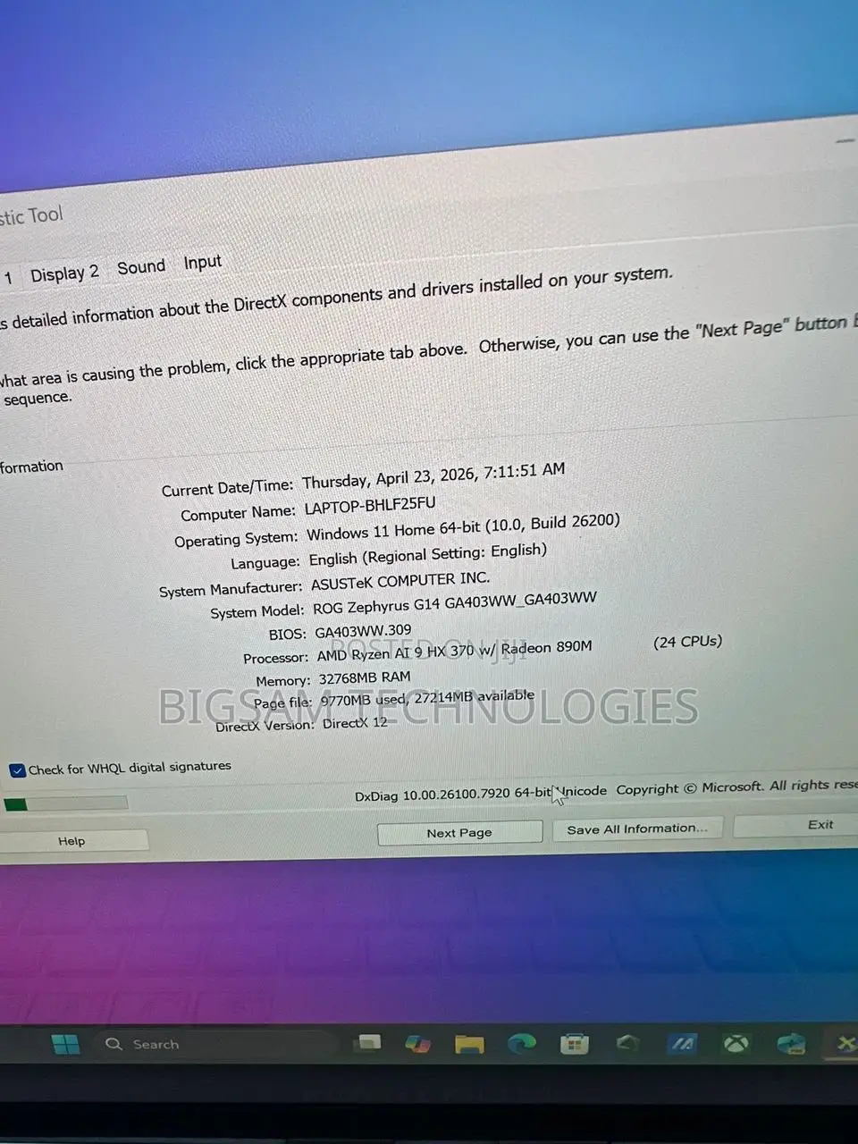 Laptop Asus ROG Zephyrus G14 32GB Nvidia SSD 2T