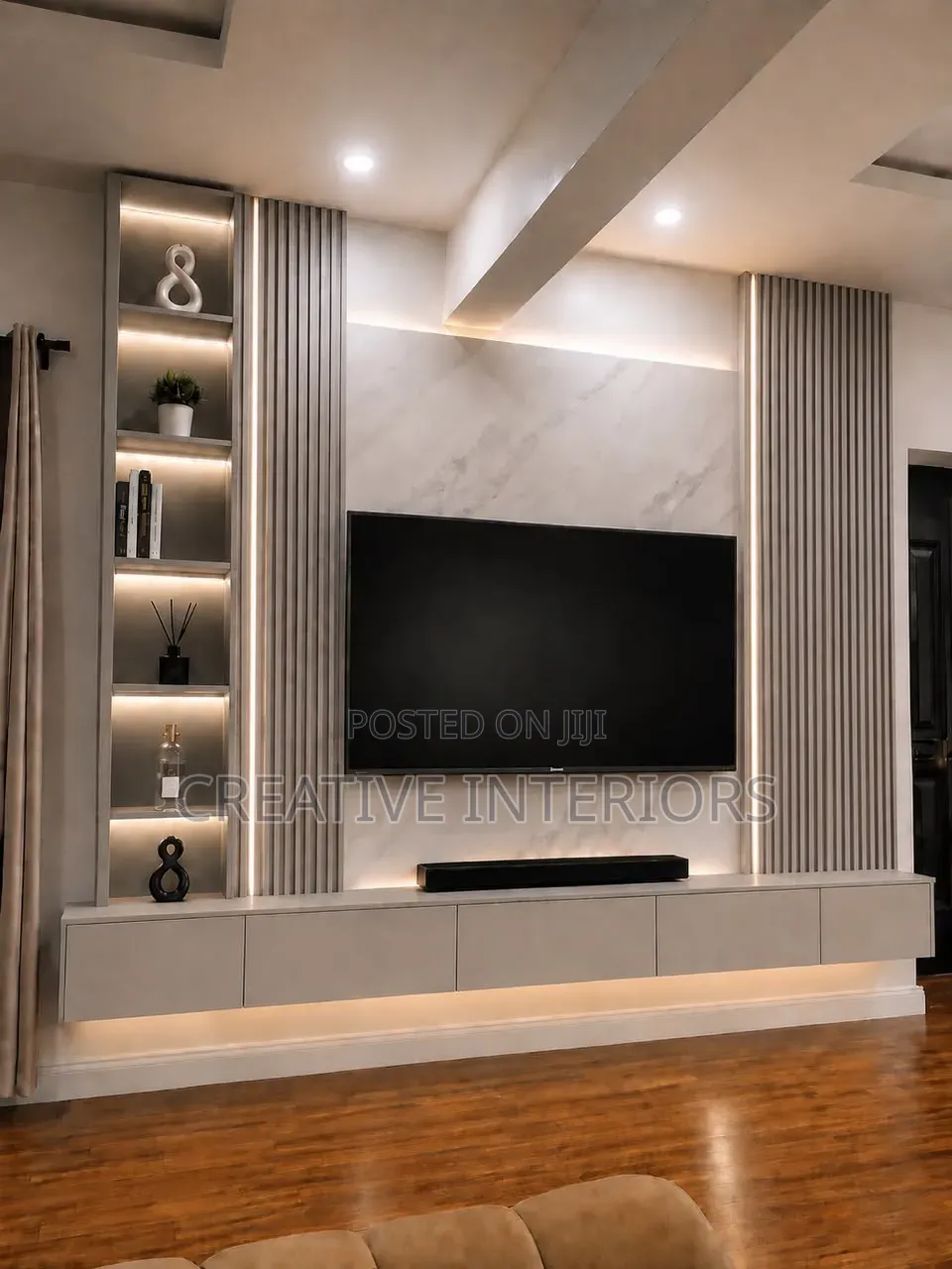Beautiful Grey Color TV Console