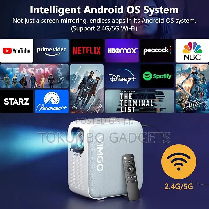 Vimgo 1080p Native Portable Projector Display Supported