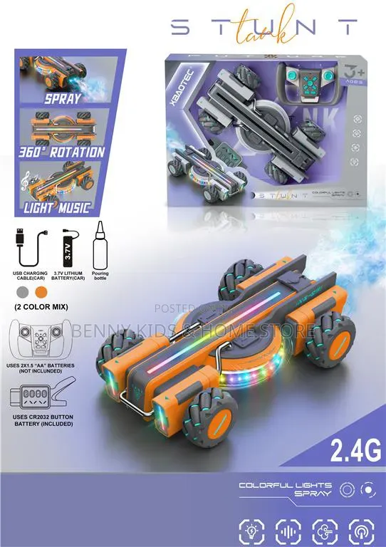 2.4G Remote Control Stunt Car With Spray Lights