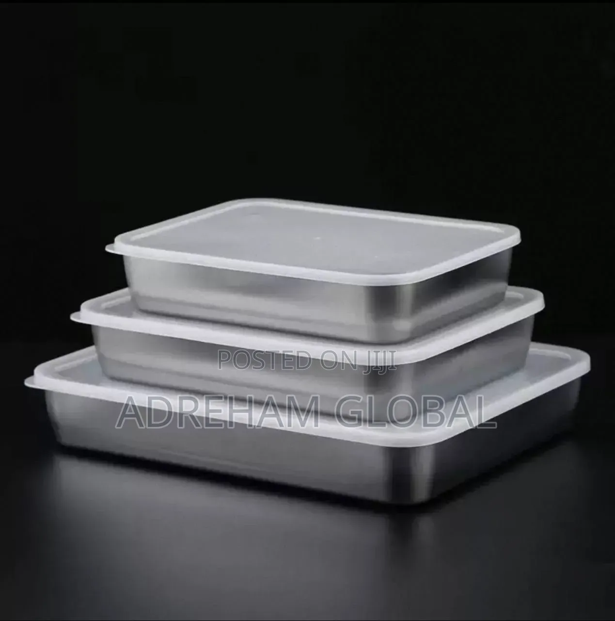 Stainless Steel Crisper Vegetable Box Lid Refrigerator Ovensafe 3pcs