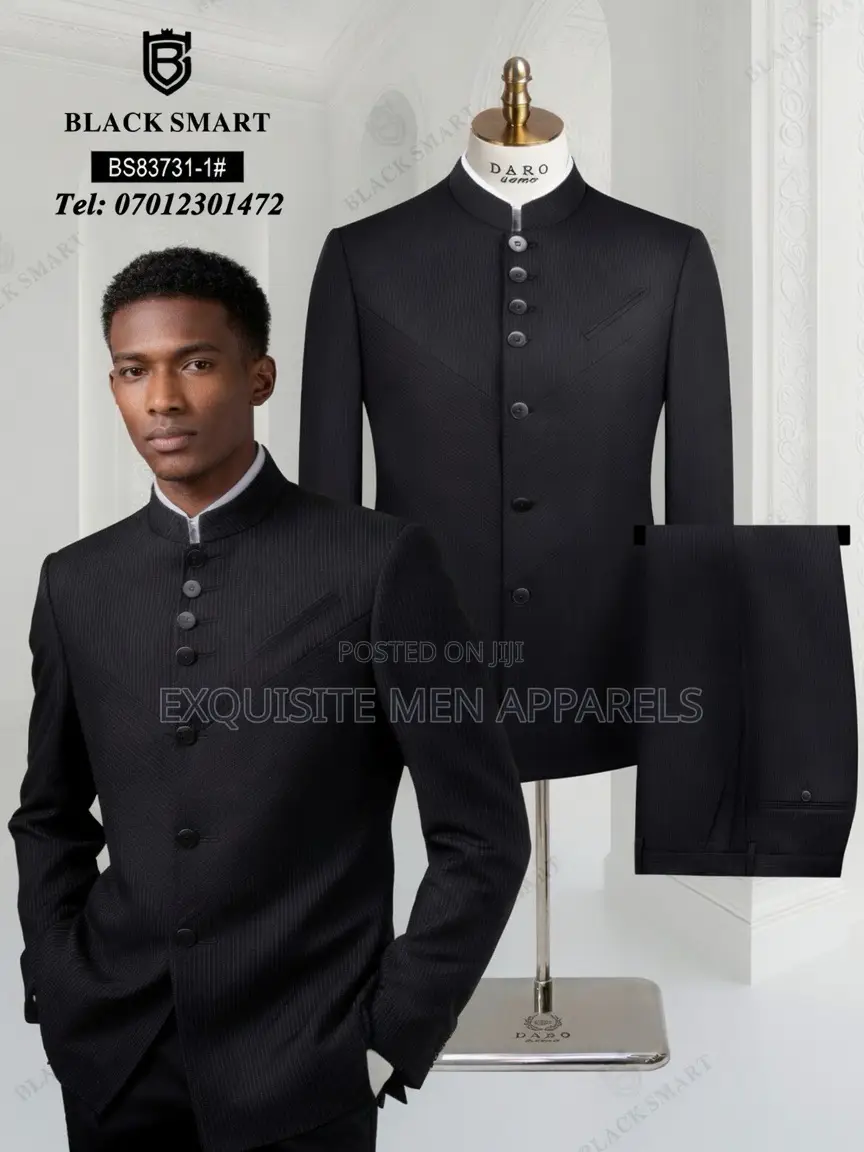 Quality Pinstripes Blacksmart Safari Men’s Suitnla