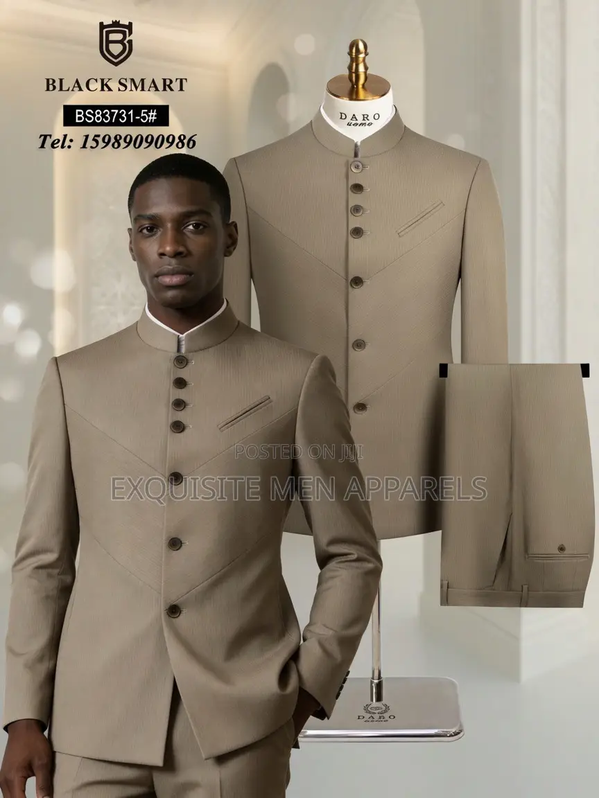 Quality Pinstripes Blacksmart Safari Men’s Suitnla