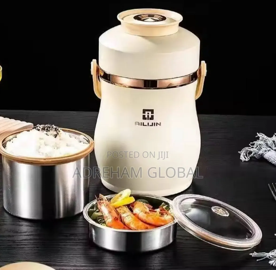 Large Capacity Portable Stainless Steel Insulated Lunch Box Ailijin 2L