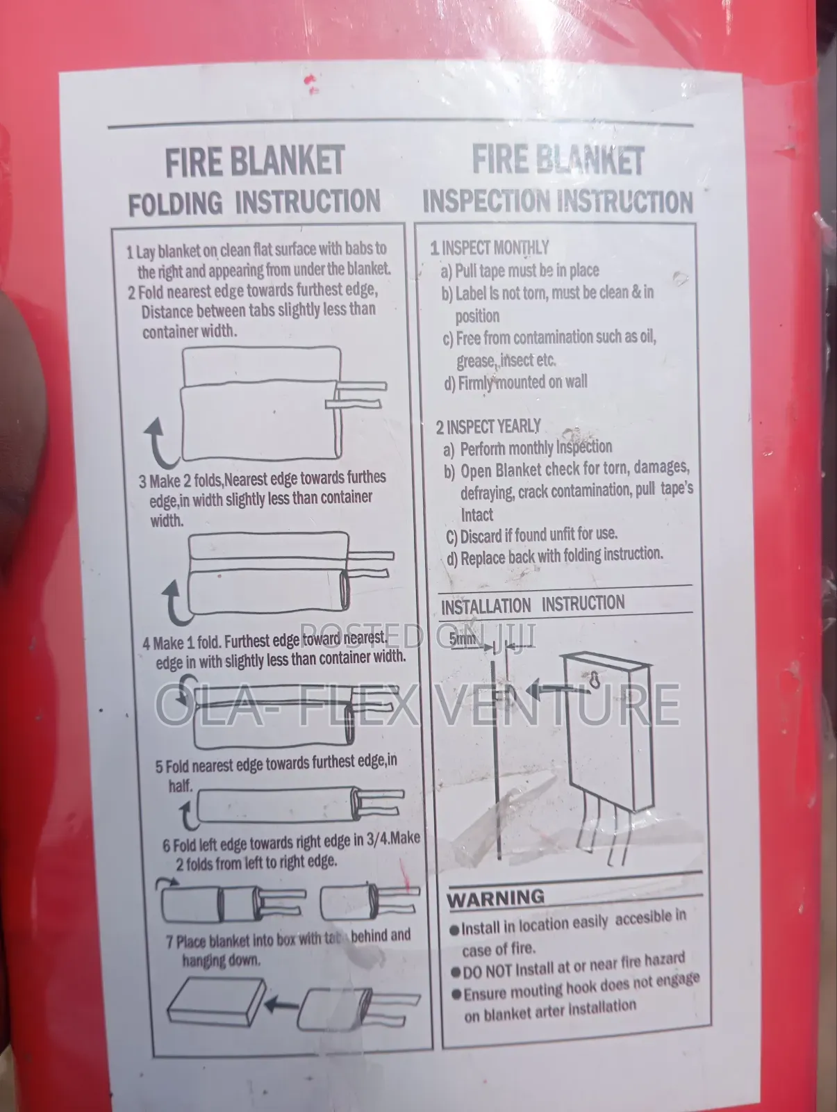 Fire Blanket 1.8meter X 1.8meter