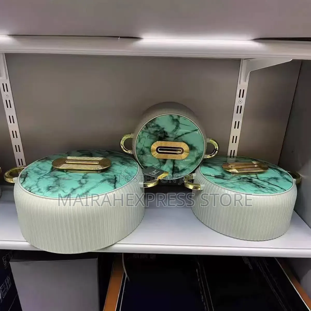 3pcs Forever Gold Luxury Food Warmer Casseroles T2mm7