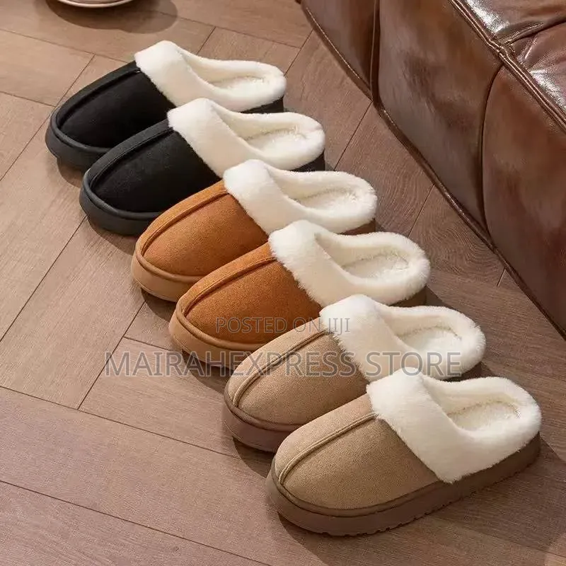 Thick-Soled, Plush-Lined Indoor House Slippers