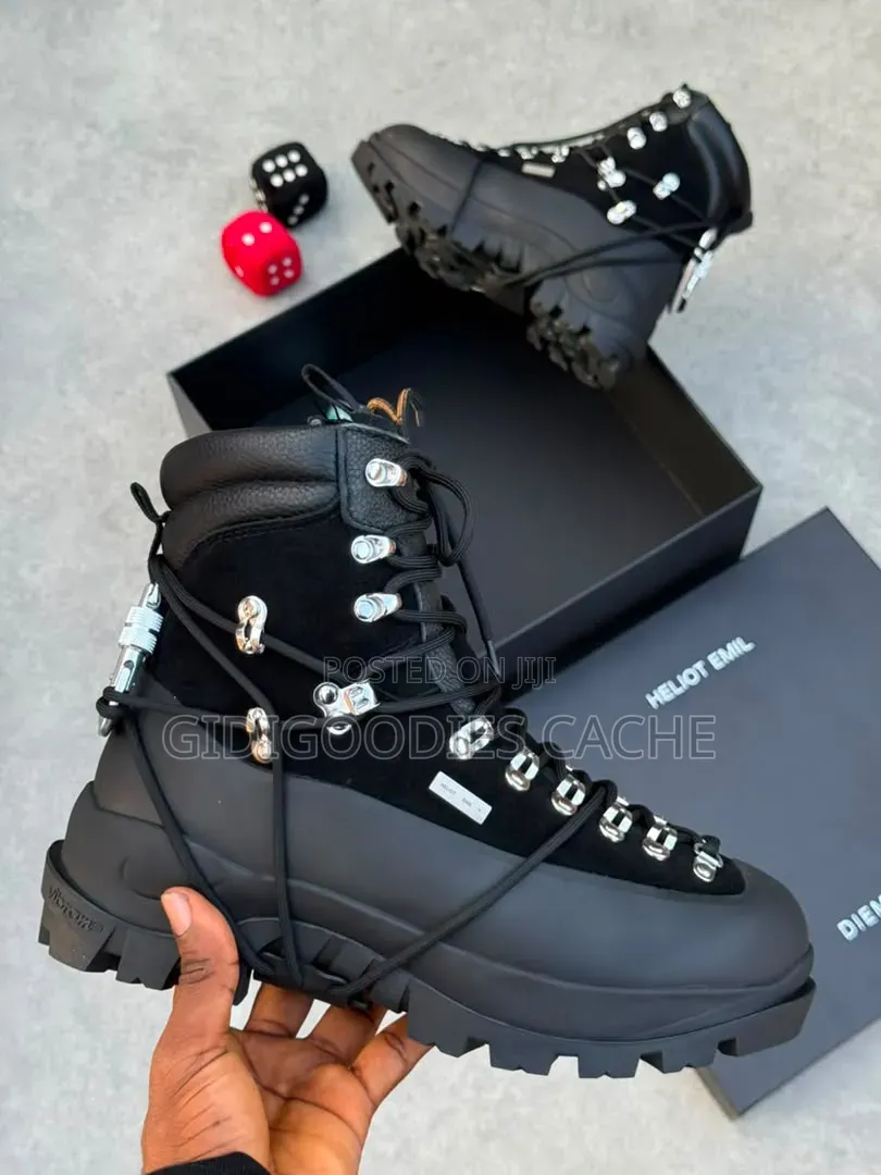 All Black Heliot Emil Utility Combat Boots Size 40-46