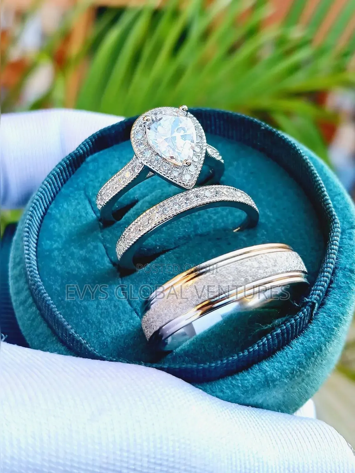 Silver Lovers Couples Wedding Rings Set