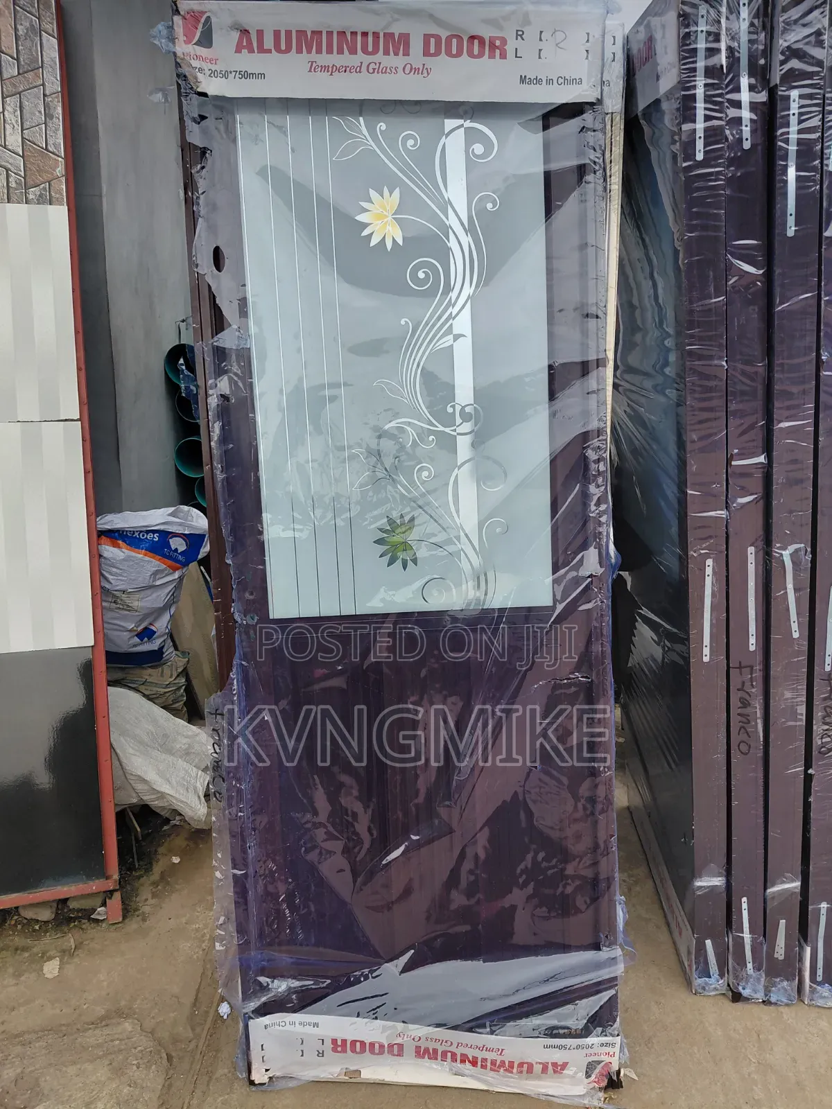 2.5ft Aluminium X Glass Bathroom Door