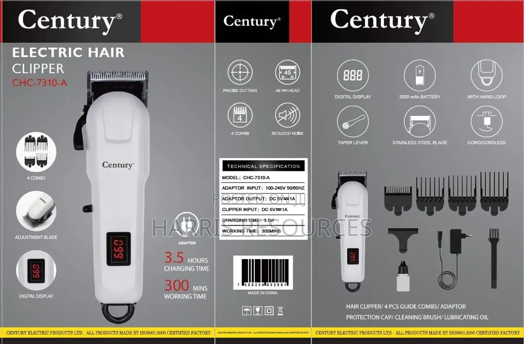 Century CHC-7310-A Rechargeable Hair Clipper