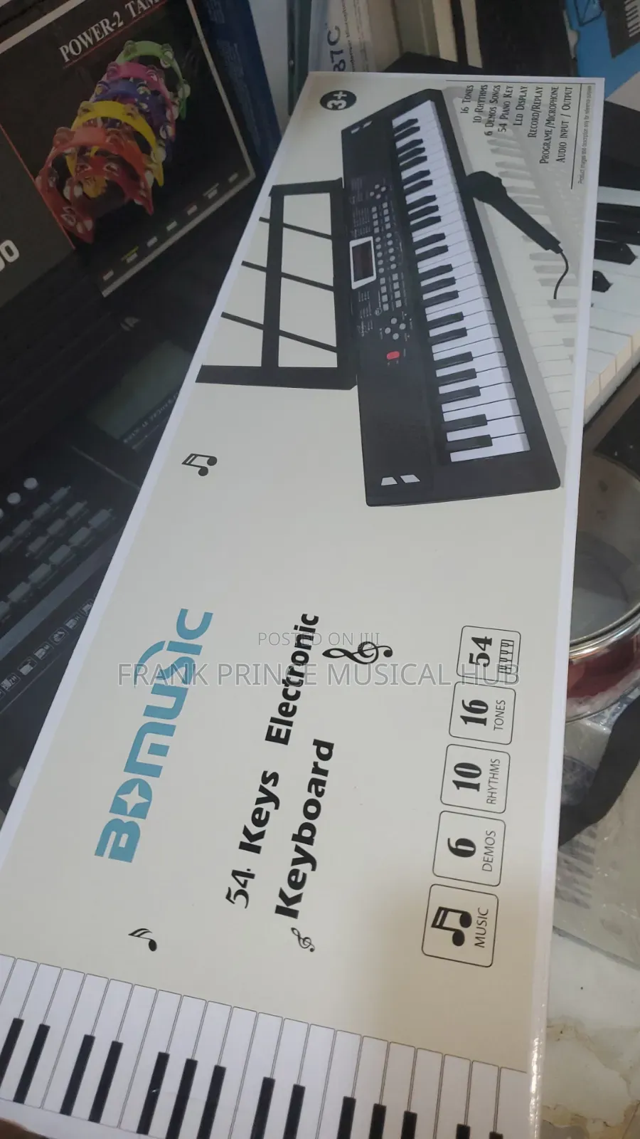 BD Music 54-Key Electronic Keyboard Piano Microphone Sheet Stand