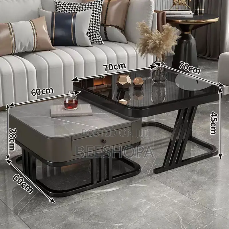 Mable and Glass Top Center Table