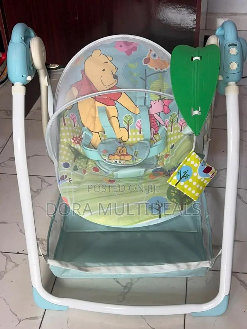 Disney Winnie the Pooh Baby Swing! With Mosquito Net Storage Basket