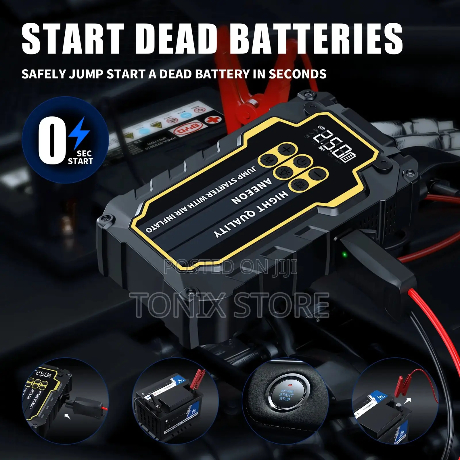 Konfulon Multi-Purpose Jumpstarter and Tyre Pump (Model A16)