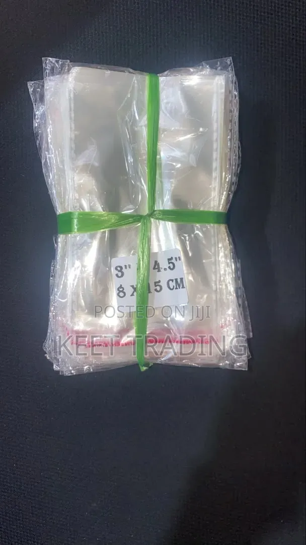 3 × 4.5 Glass Nylon Bags (8 × 15 Cm) – Transparent Nylon in Lagos