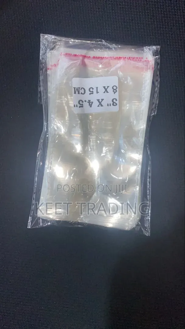 3 × 4.5 Glass Nylon Bags (8 × 15 Cm) – Transparent Nylon in Lagos