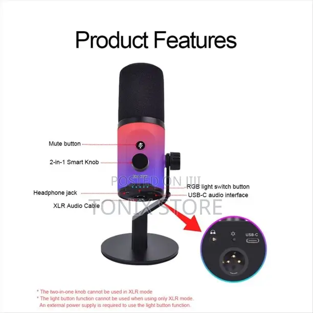 Broadcast Microphone With RGB Light ZX-777