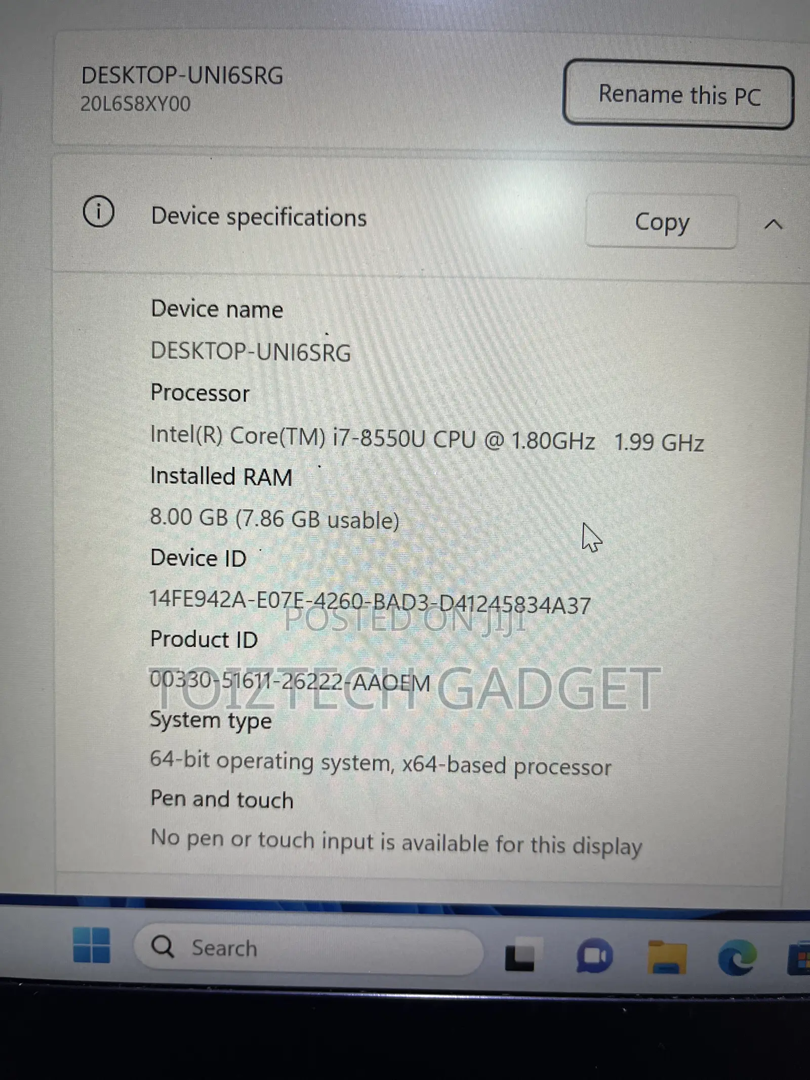 Laptop Lenovo ThinkPad T480 8GB Intel Core i7 SSD 256GB
