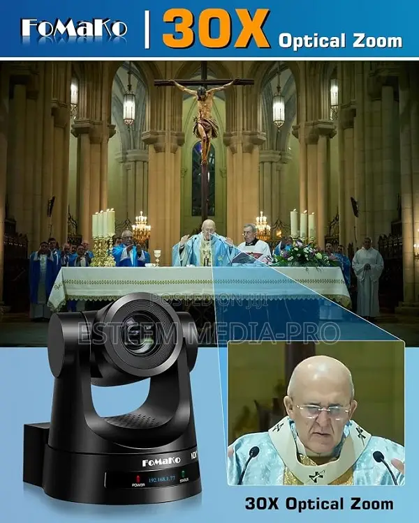 FoMaKo KN30A Pro NDIHX3 HDMI/3G-SDI AI Auto-Tracking PTZ Camera Black)