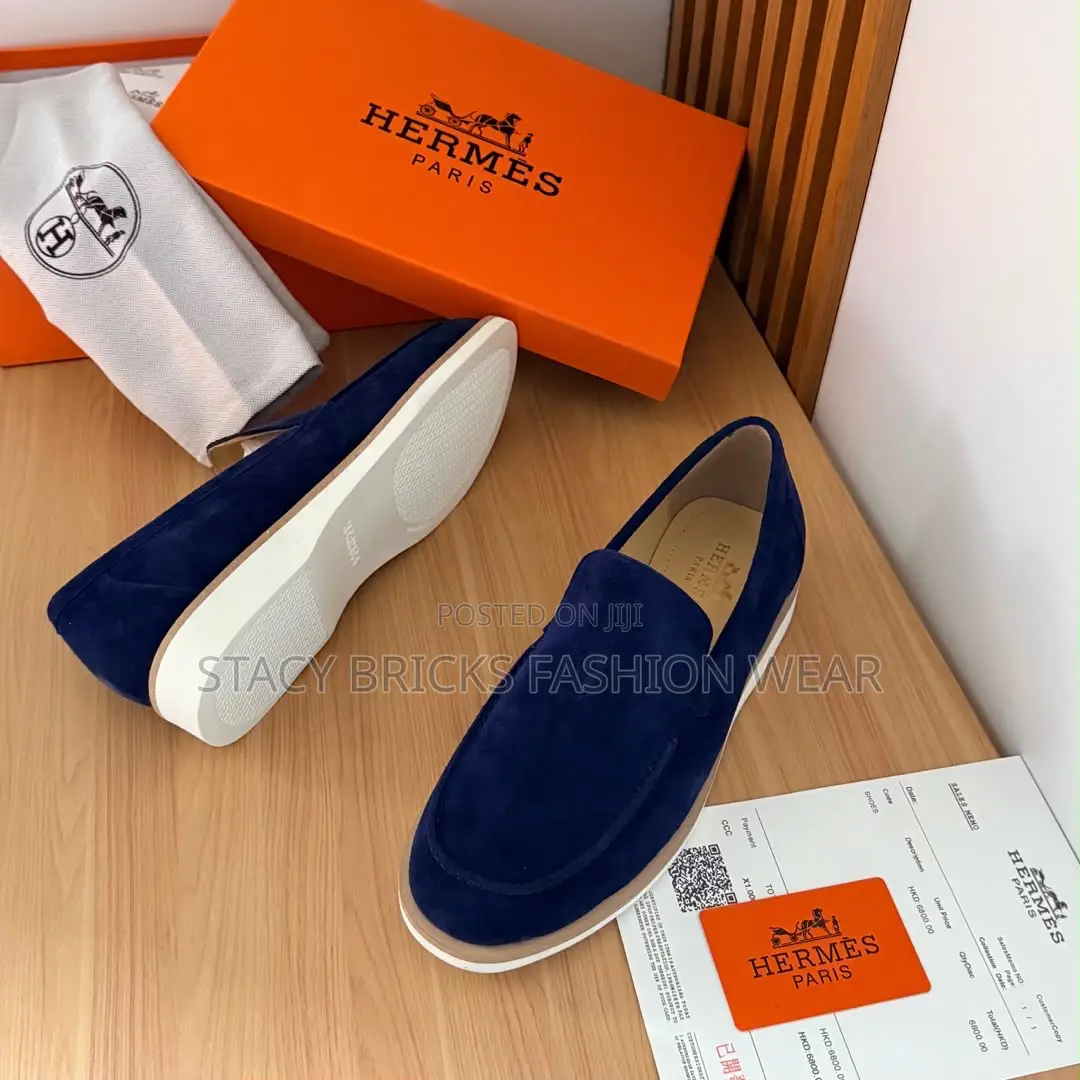Hermes Izmir Suede Loafers “Grey”*
