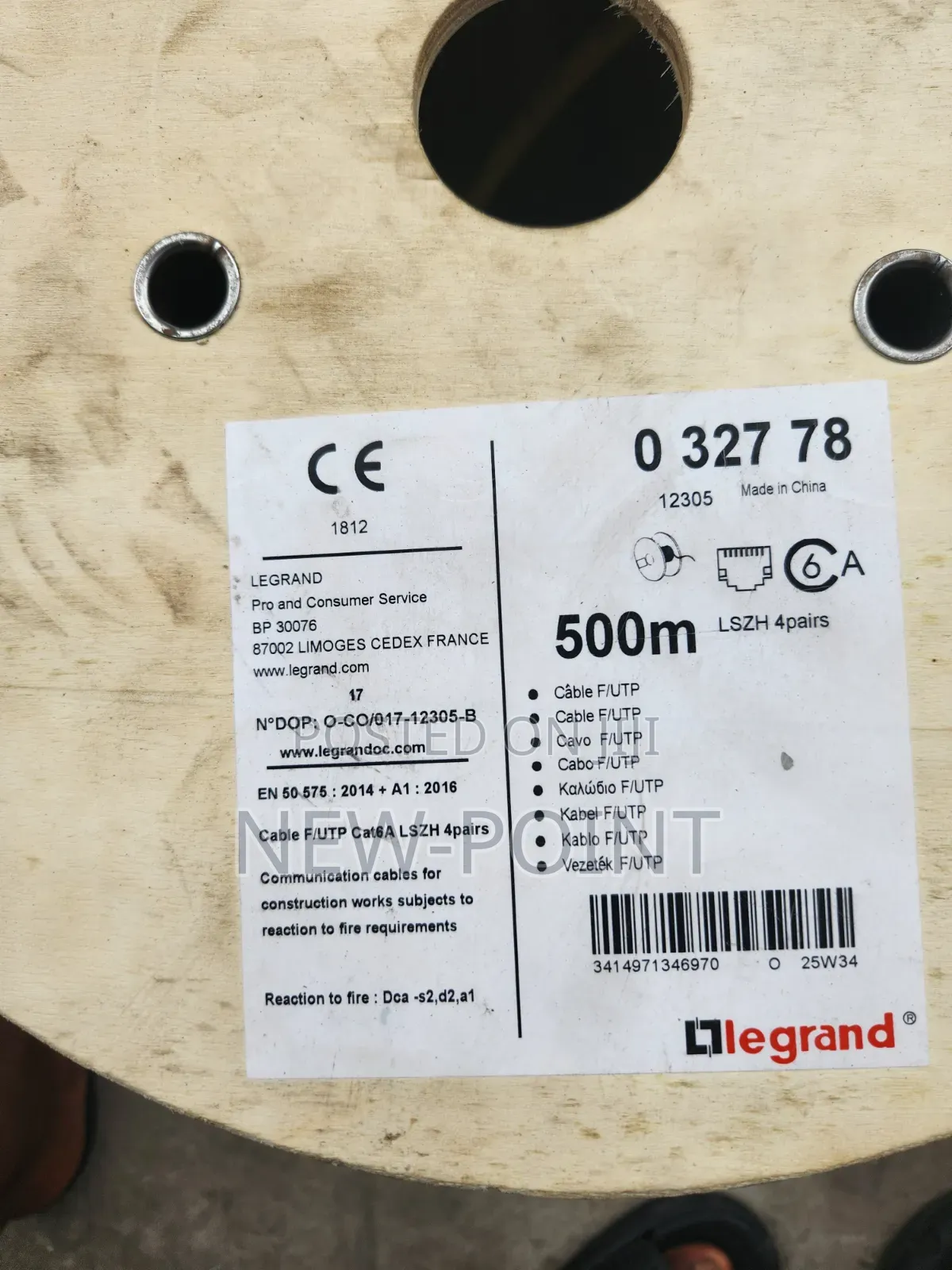 Legrand Cat6A F/Utp LSZH Network Cable – 500m | 4 Pairs | Dca