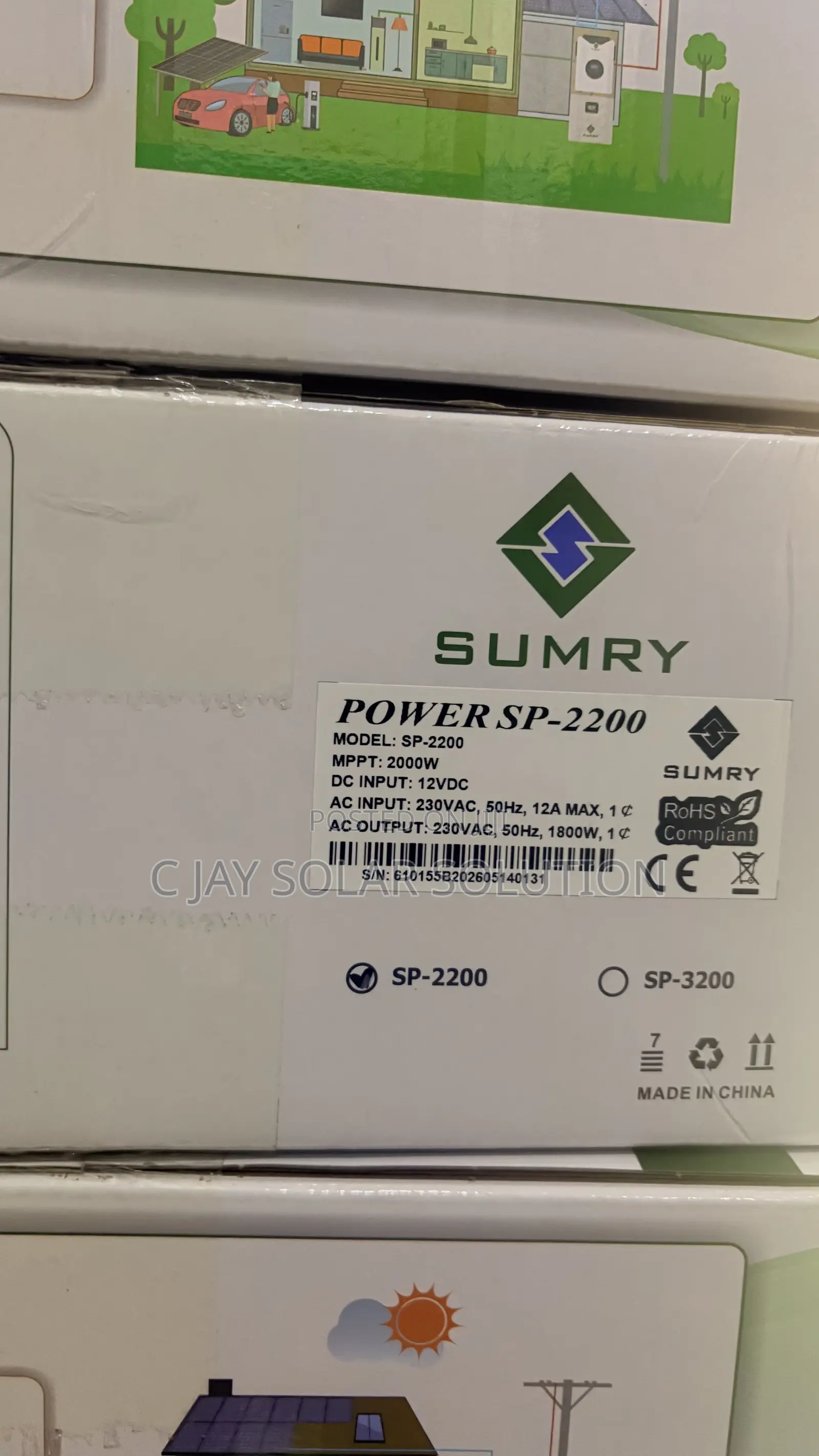 Brand New Sumry Solar Inverter 2.2kva 12volt