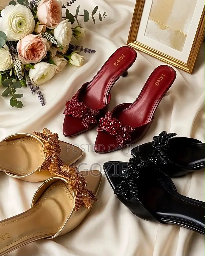 Gorgeous Mango Slippers With Kitten Heels