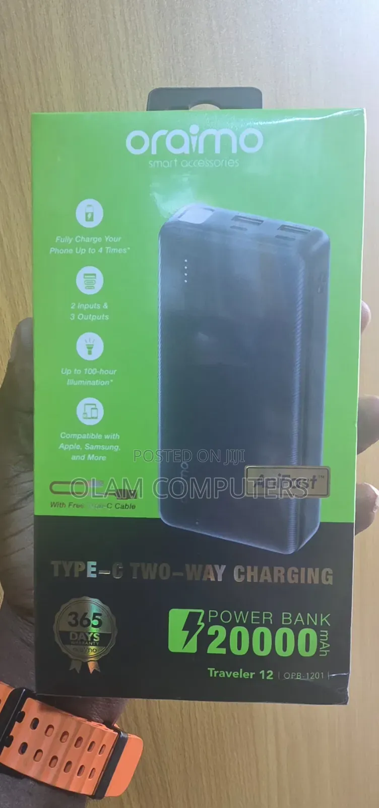 Oraimo Type-C Two-Way Charging 20000mAh Travelers 12 OPB-1201