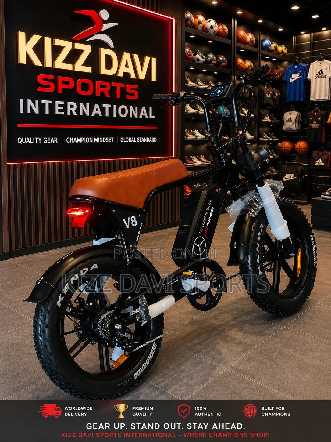 V8 Electric Bike E-bikeMercedes-Benz/AMG-style Branding on the Battery