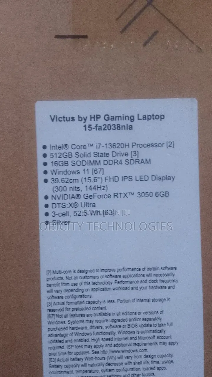 New Laptop HP Victus 15 16GB Intel Core i7 SSD 512GB