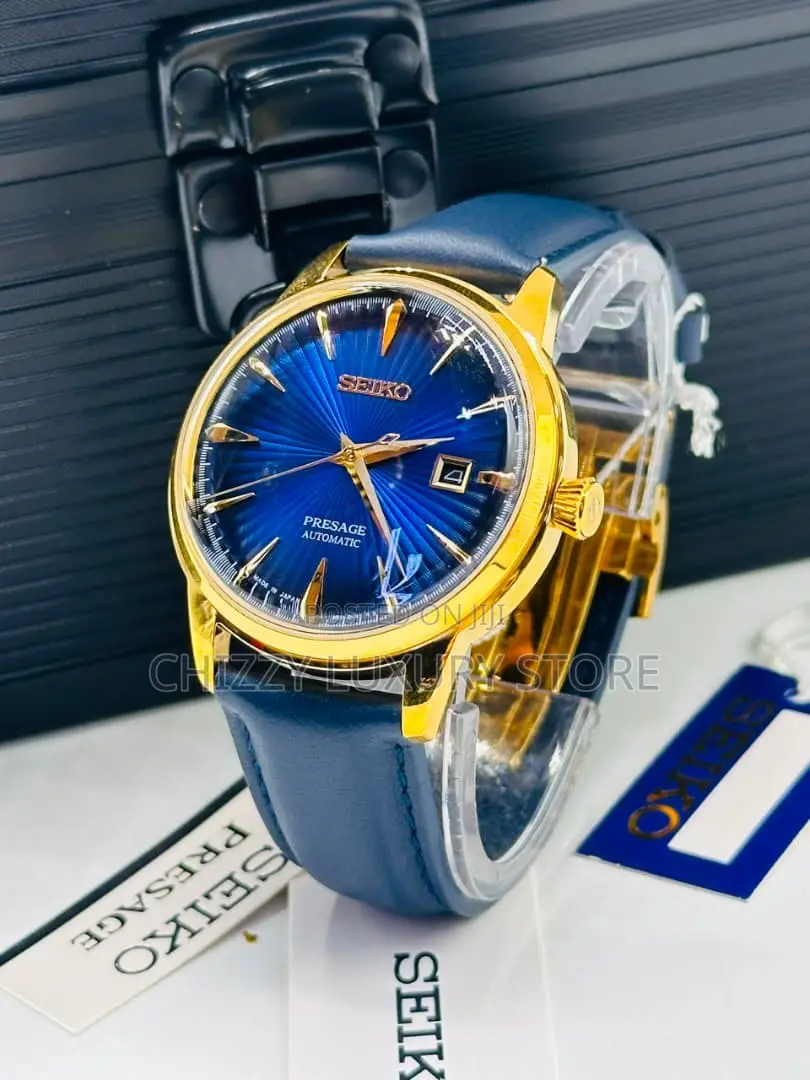 Seiko Quality Luxury Men Genuine Leather Wristwatch