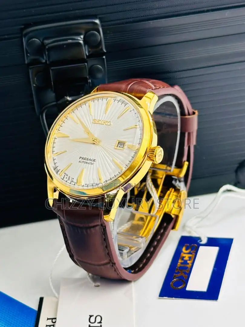 Seiko Quality Luxury Men Genuine Leather Wristwatch