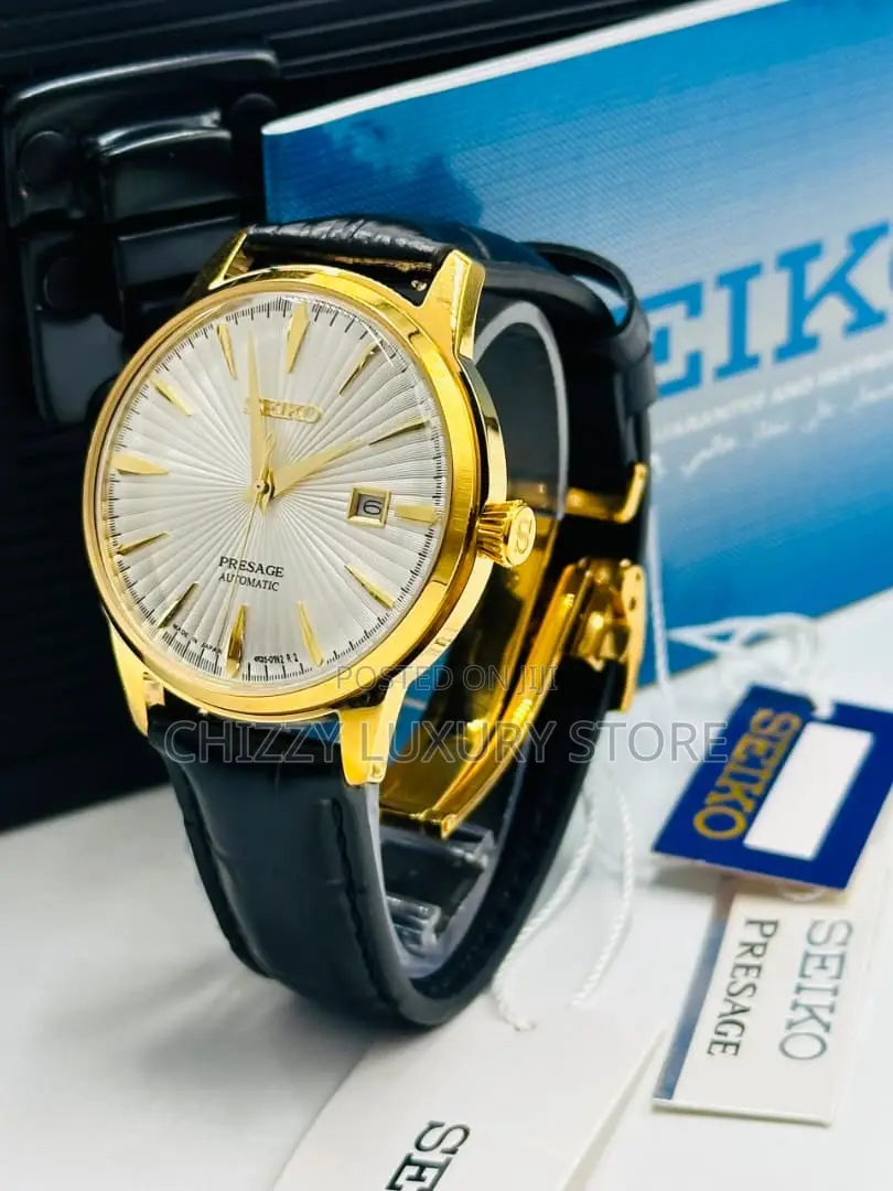 Seiko Quality Luxury Men Genuine Leather Wristwatch