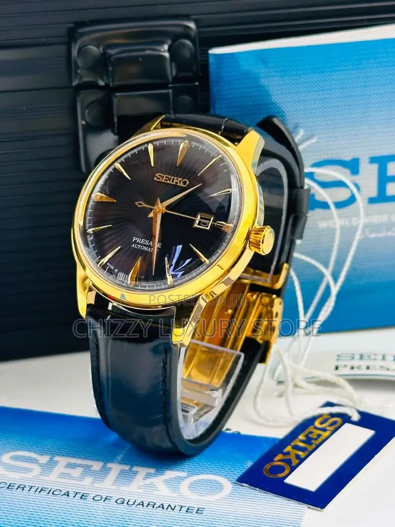 Seiko Quality Luxury Men Genuine Leather Wristwatch