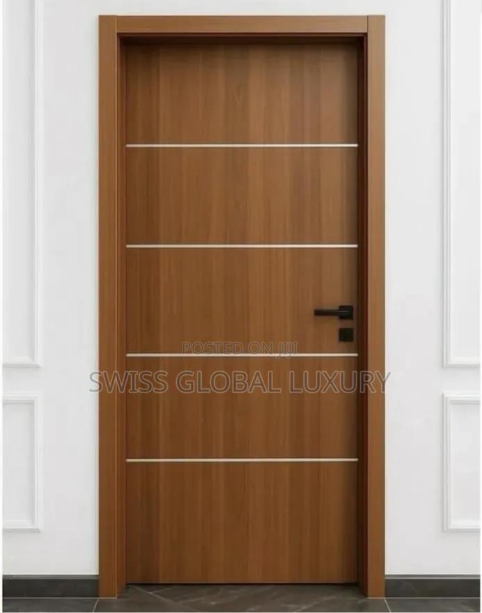 High Quality 3ft/7ft HDF Brown Wooden Interior Door.