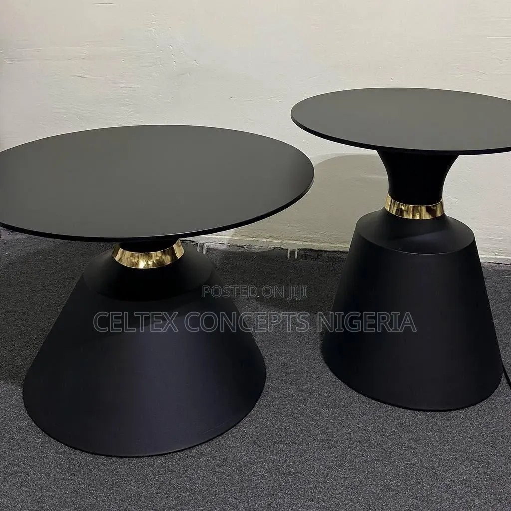 2 In1 Black Matte Round Centre Table