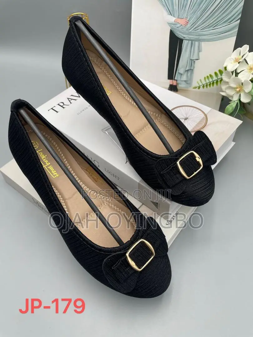 Brand New Female Patent Loafers – Black Corporate Bow Flats