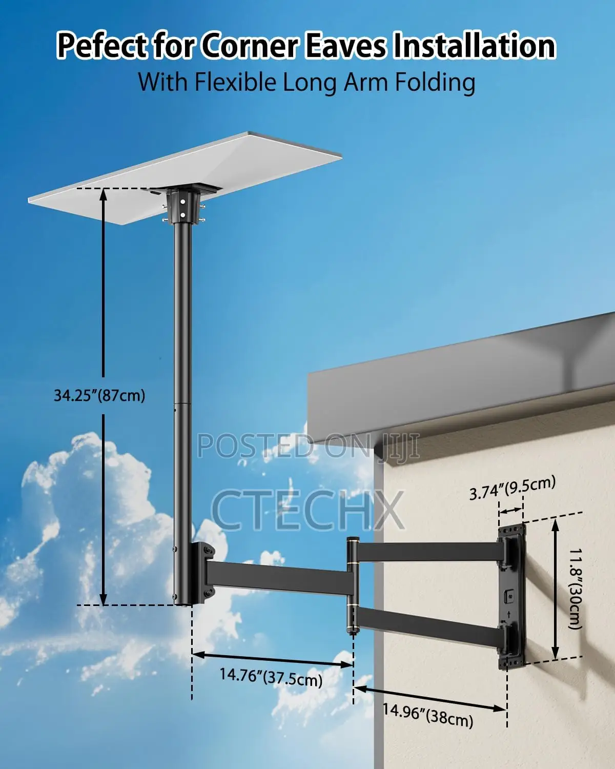 Extra Long Mount for Starlink Standard 4/4x/Gen 3, 29.7inch Heavy Duty