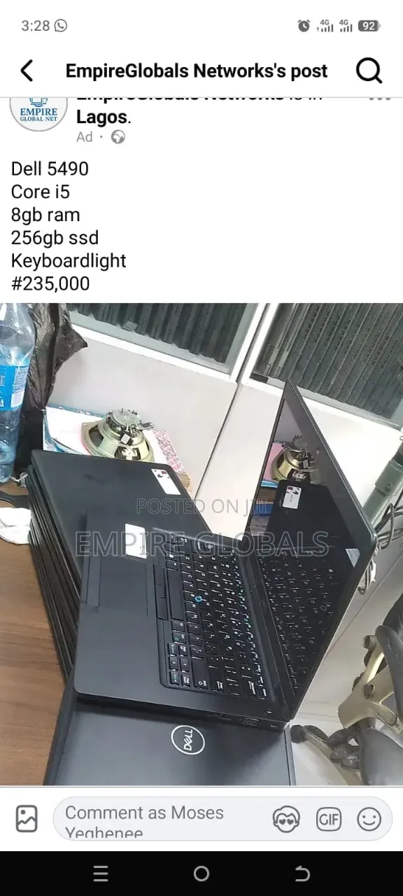 Laptop Dell Latitude 5490 8GB Intel Core i5 SSD 256GB