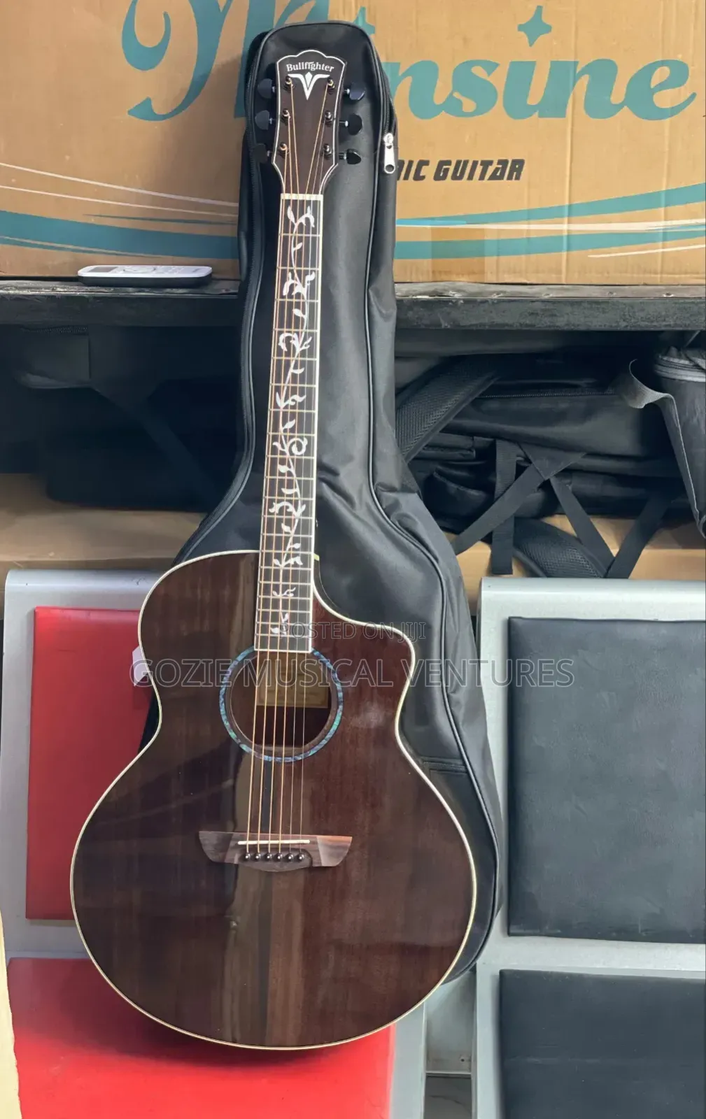 Bullfighter 40" Semi Acoustic Guitar It Comes With Bag and Cable Fine