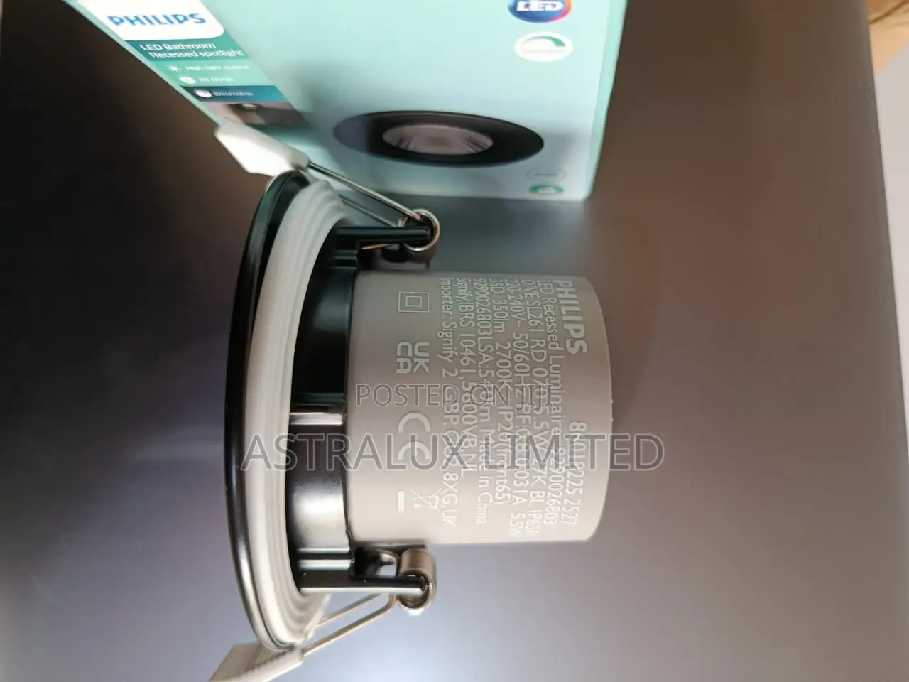 Philips LED Dive Bathroom Spotlight 5.5W [Warm White - Black]