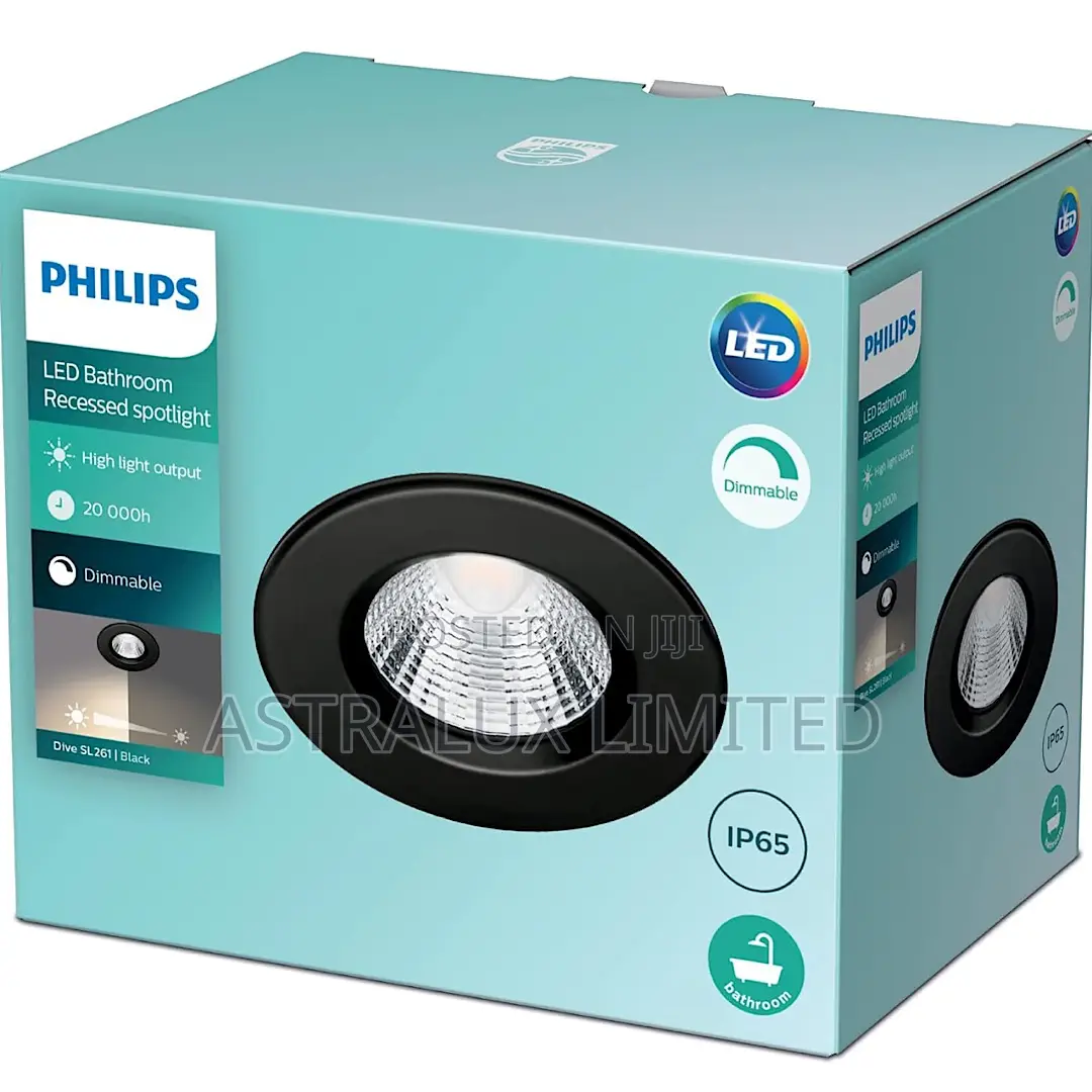 Philips LED Dive Bathroom Spotlight 5.5W [Warm White - Black]
