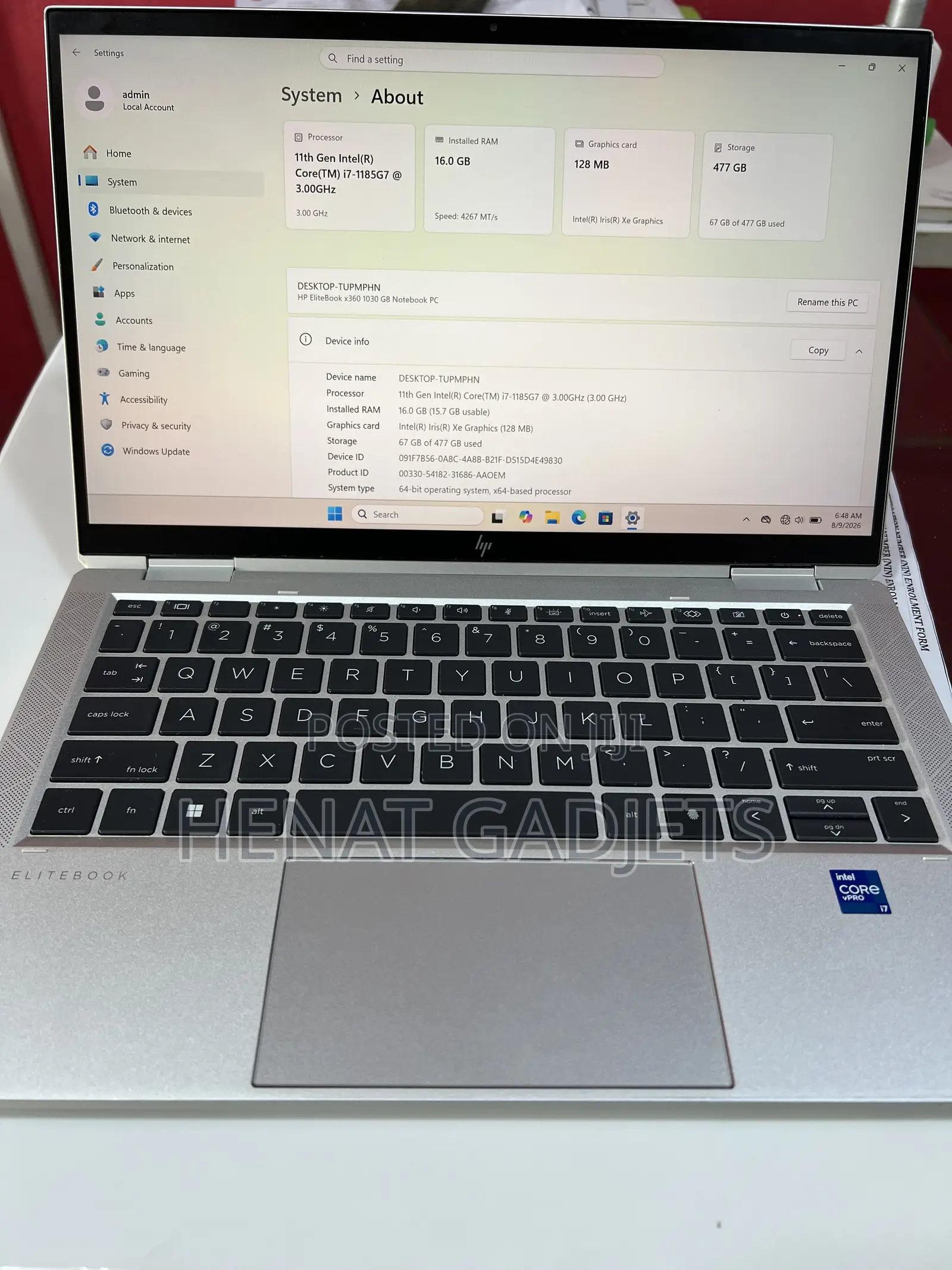 Laptop HP EliteBook x360 1030 G8 16GB Intel Core i7 SSD 512GB